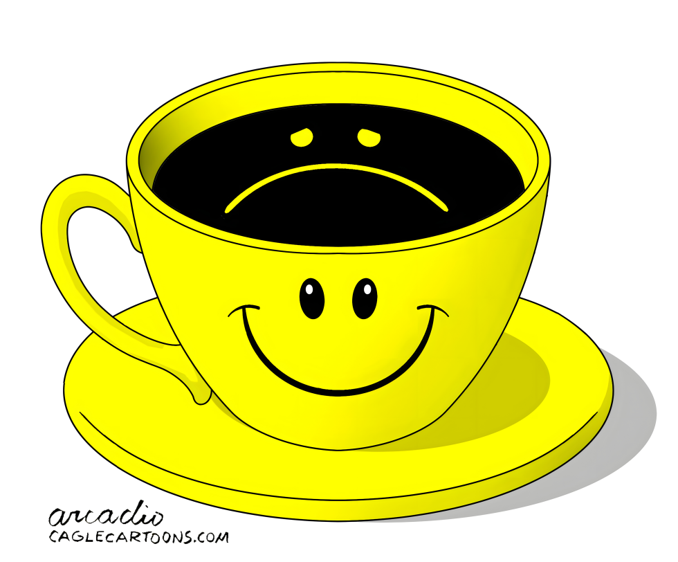 Smiling Yellow Coffee Cup