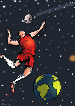 ATHLETE LEAPS AMONG PLANETS by Oguz Gurel