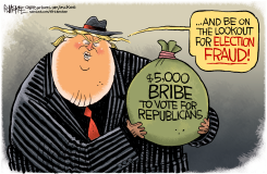 TRUMP BRIBE by Rick McKee