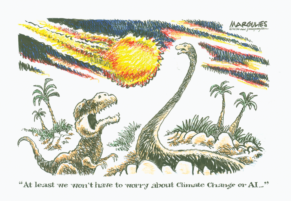 Dinosaurs Trade Climate and AI Fears for Asteroid Doom