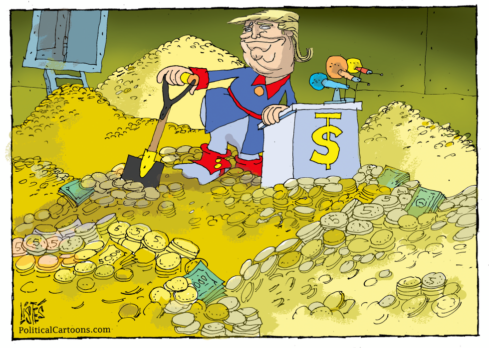 Trump Cast as Wealth Dispenser in Political Arena