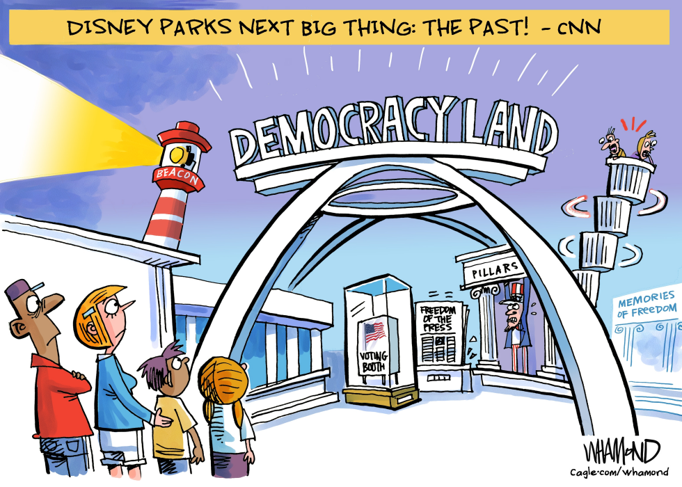Democracy Cast as Faded Theme Park Relic Amid CNN Disney Report