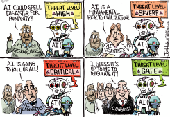 CONGRESS DOWNGRADES AI THREAT LEVEL by Joe Heller