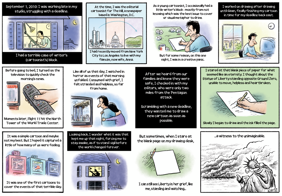 Cartoonist Recalls Creating 9/11 Statue of Liberty Tribute