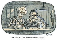 REALITY IS NO LAUGHING MATTER by Peter Kuper
