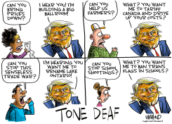TRUMP TONE DEAF TO PUBLIC CONCERNS by Dave Whamond