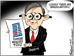 SPEAKER MIKE JOHNSON CAN STEAL OUR DEMOCRACY by Bob Englehart