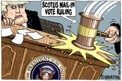 SCOTUS MAIL-IN VOTE RULING STRIKES PODIUM by Monte Wolverton