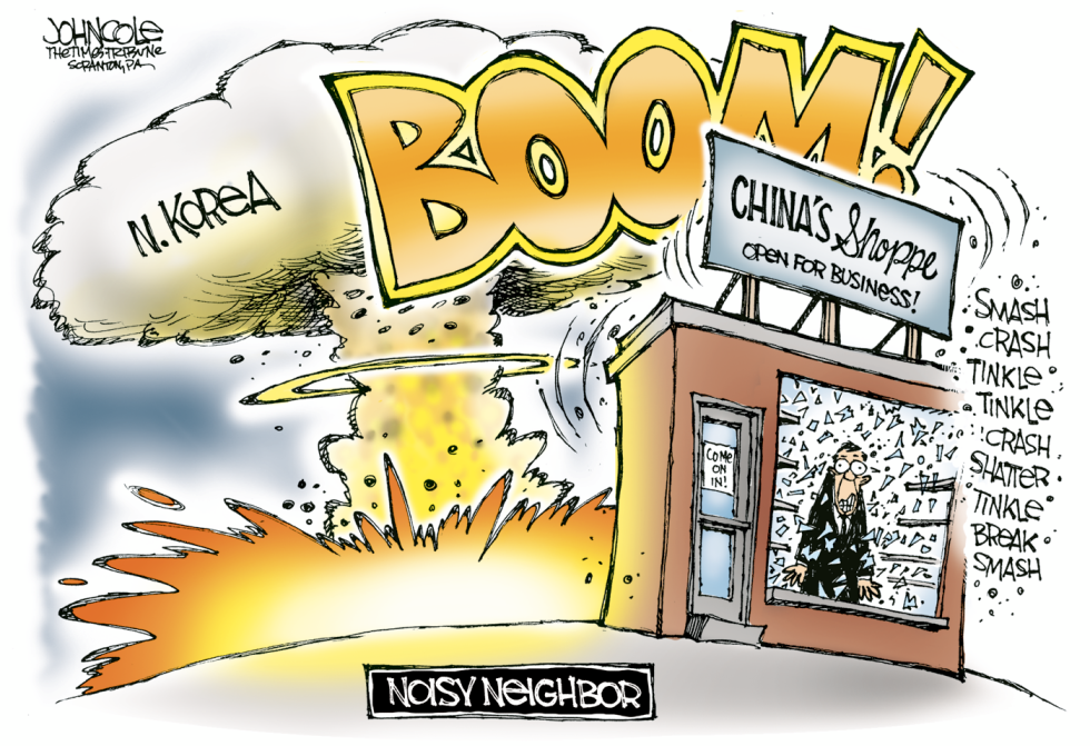 China and North Korea -- color