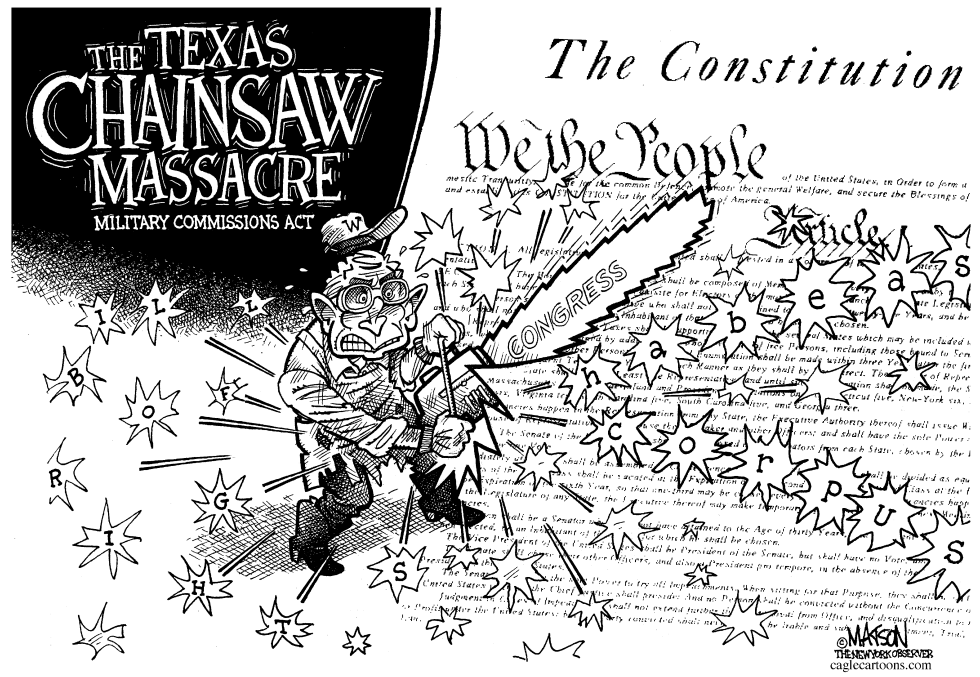 Bush Takes Chainsaw To US Constitution