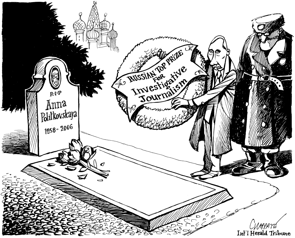 RUSSIAN JOURNALIST ASSASSINATED by Patrick Chappatte