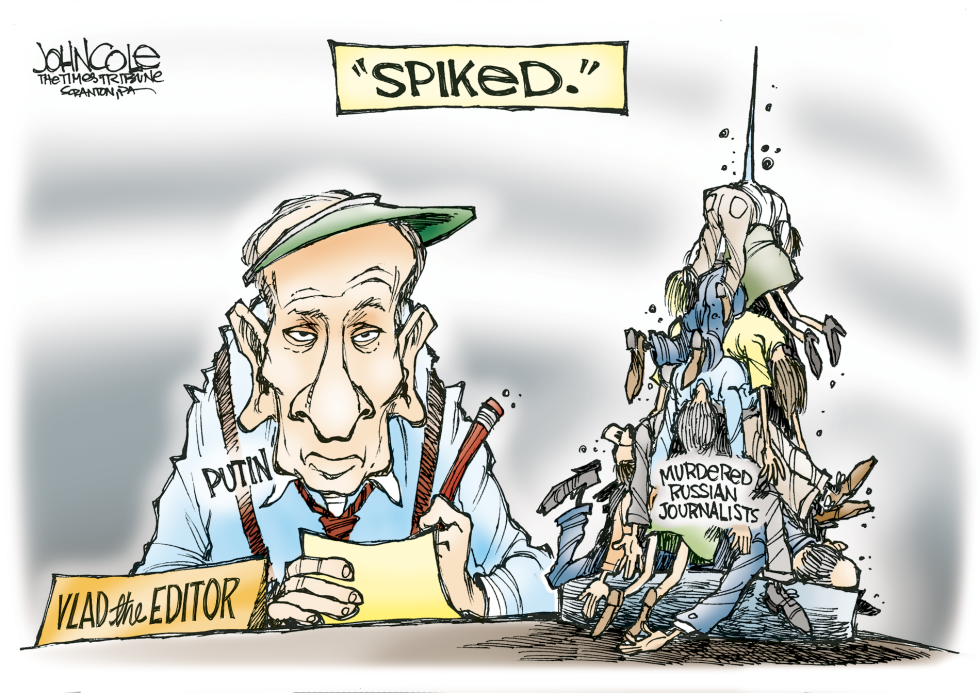 Putin and murdered journalists -- color