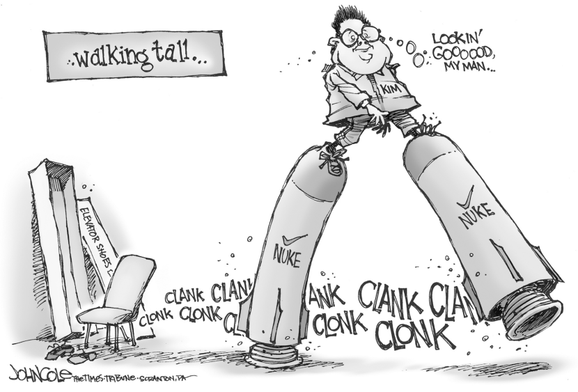 Kim walks tall