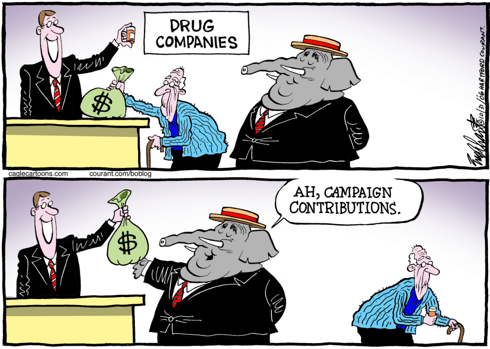  DRUG COMPANY MONEY by Bob Englehart