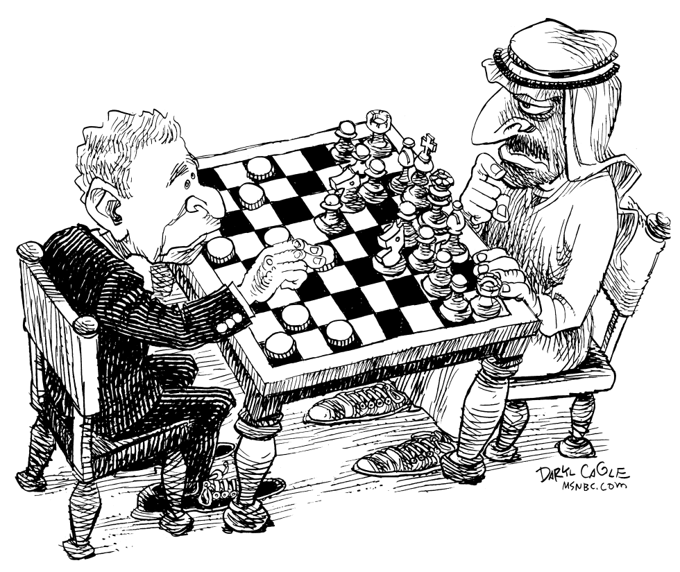  MIDDLE EAST CHECKERS AND CHESS by Daryl Cagle