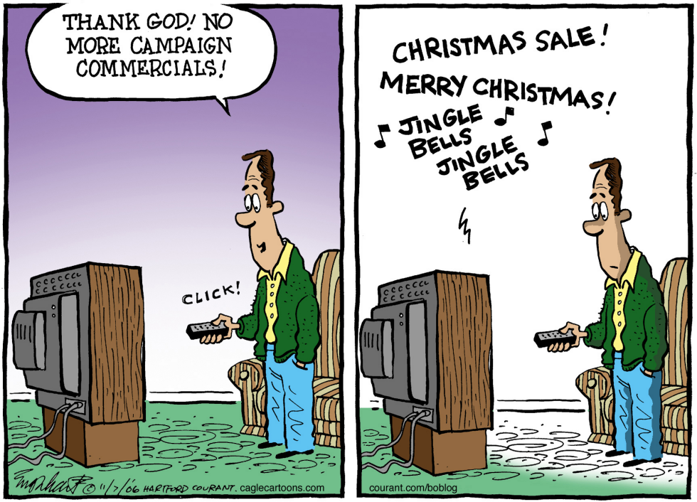  NO MORE COMMERCIALS by Bob Englehart