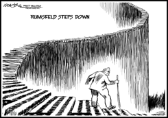 RUMSFELD STEPS DOWN by J.D. Crowe