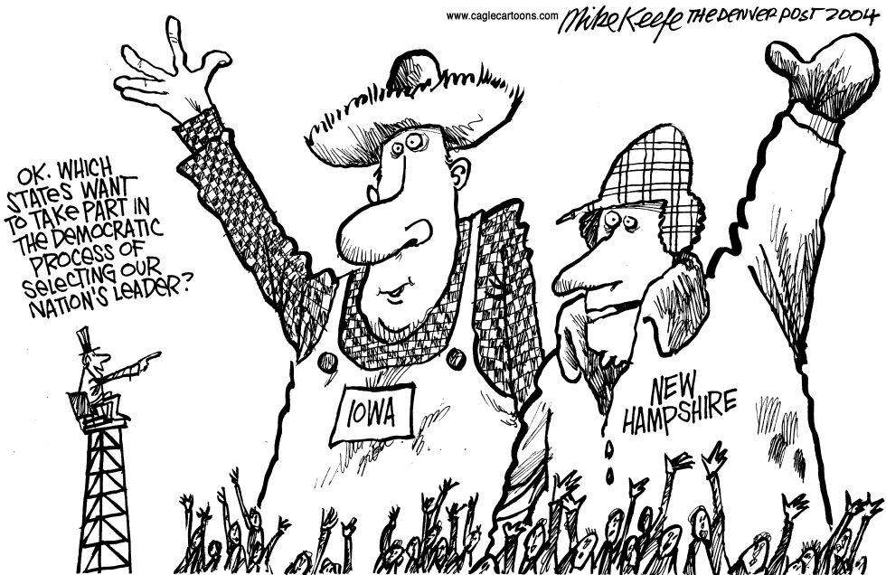  IOWA AND NEW HAMPSHIRE by Mike Keefe