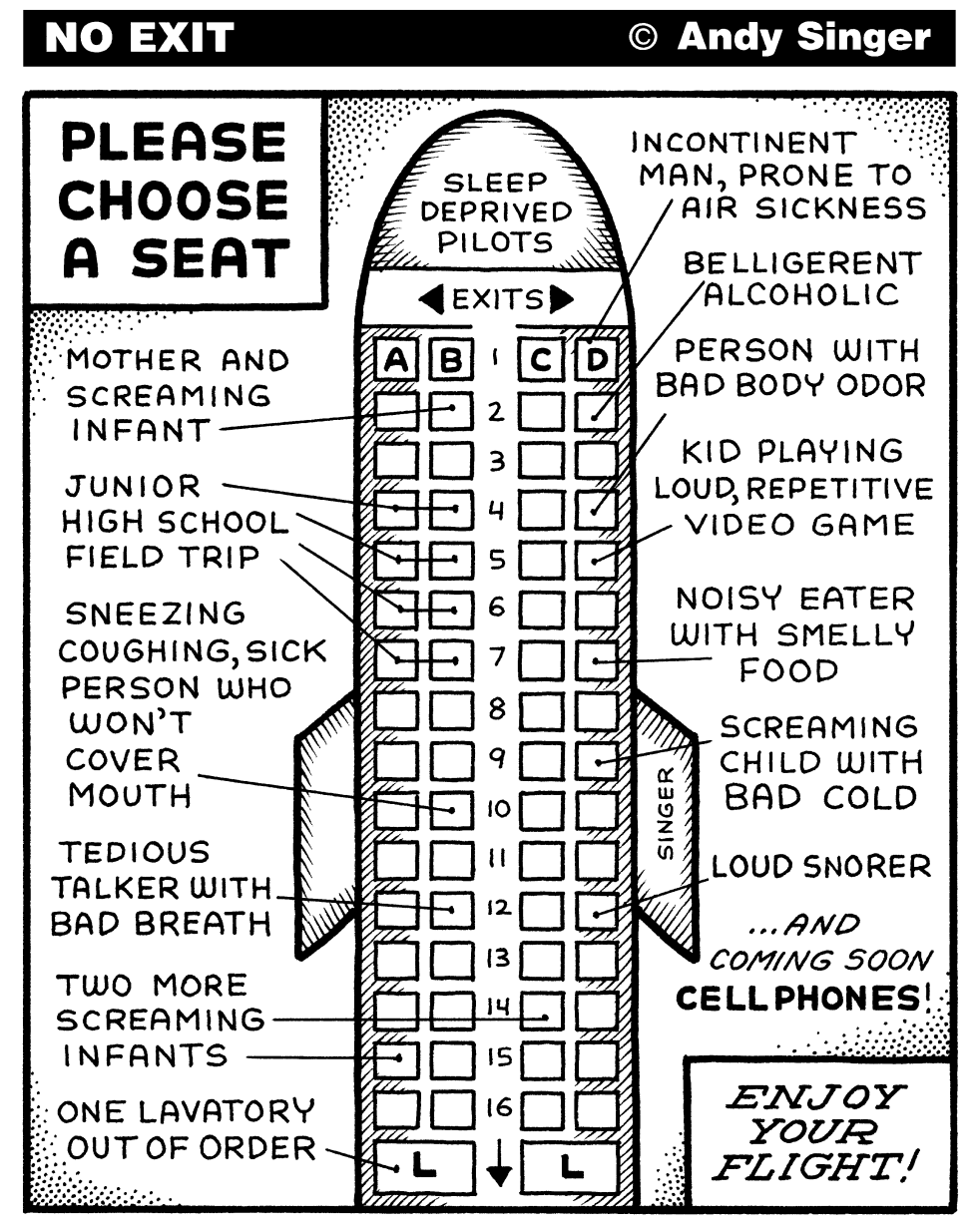 Airplane Seating Chart and Cell Phones