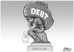 STUDENT LOAN DEBT THINKER-GRAY by R.J. Matson