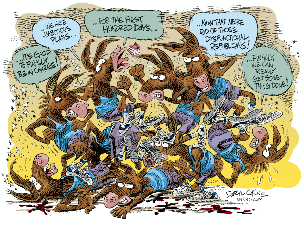  DEMOCRATS FIGHT  by Daryl Cagle