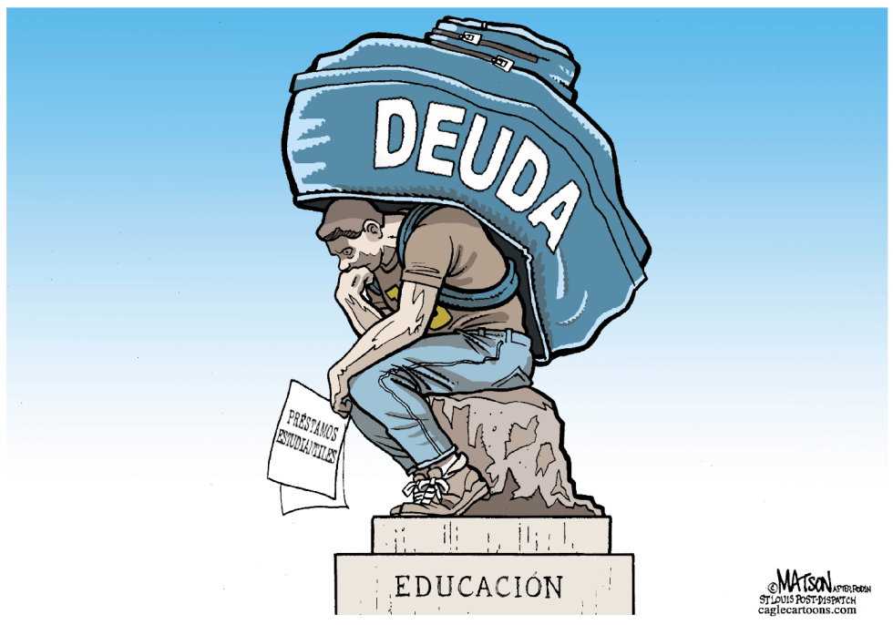 El Pensador de la Deuda por Prestamo Estudiantil / COLOR