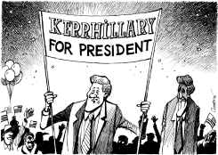 CLINTON ENDORSES KERRY by Patrick Chappatte