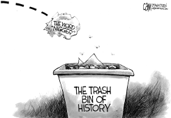 TRASH BIN OF HISTORY by Cam Cardow