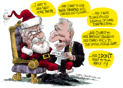 BUSH SANTA IRAQ  by Daryl Cagle