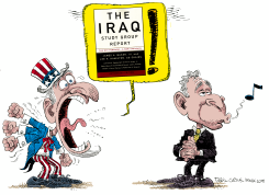 IRAQ STUDY GROUP YELL by Daryl Cagle