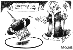 THROWING HER HAT IN THE RING by Jimmy Margulies