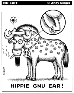 HIPPIE GNU EAR by Andy Singer