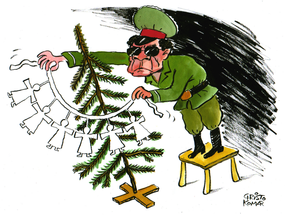  GADHAFI'S CHRISTMAS DECORATION  by Christo Komarnitski