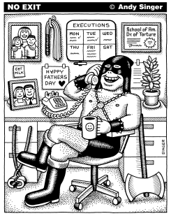 EXECUTIONER ON A COFFEE BREAK by Andy Singer