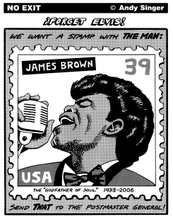 JAMES BROWN STAMP by Andy Singer