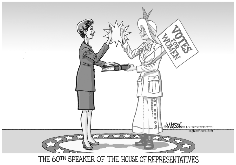 Suffragette Swears In Nancy Pelosi
