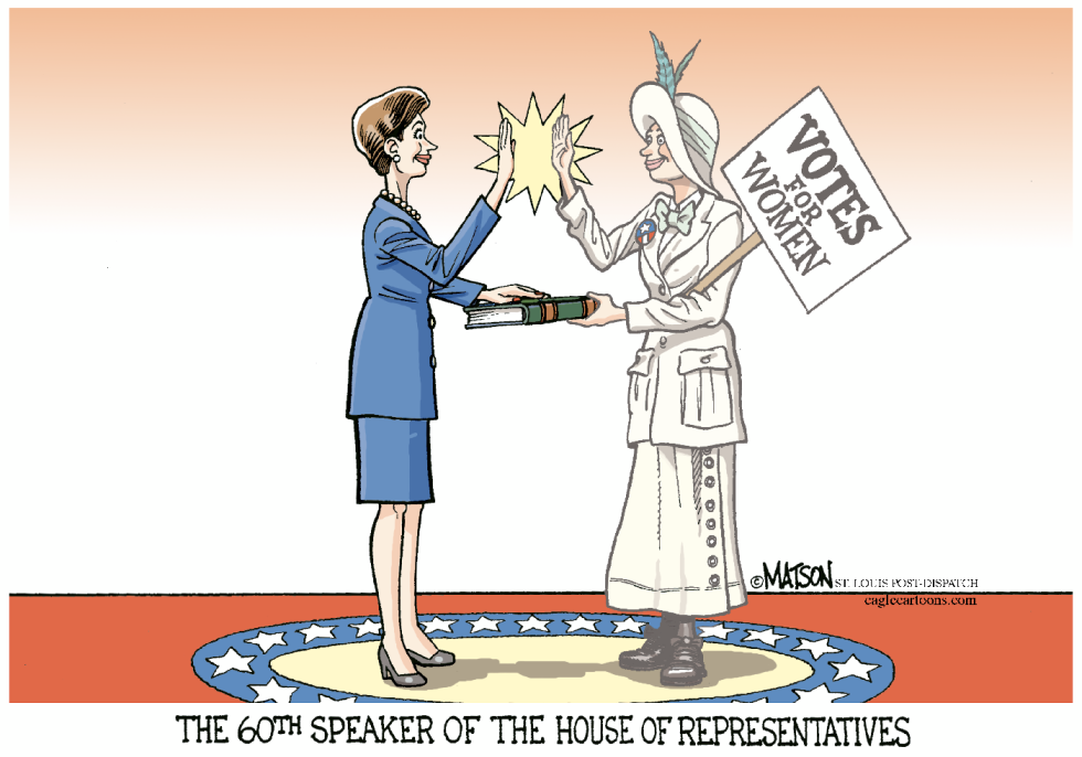 Suffragette Swears In Nancy Pelosi-COLOR