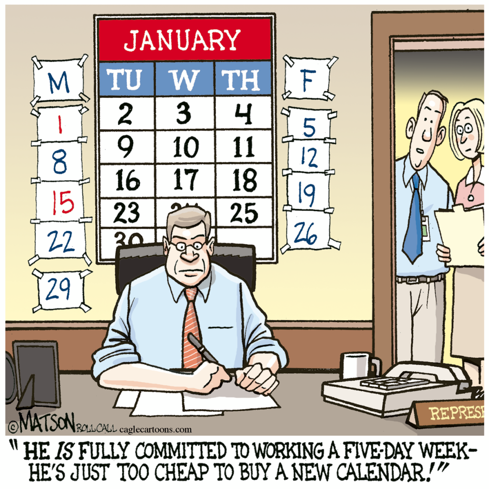 Congressman Adjusts To New Five-Day Workweek-COLOR