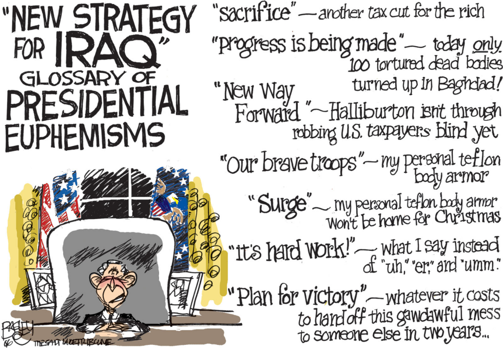  BUSH IRAQ GLOSSARY by Pat Bagley