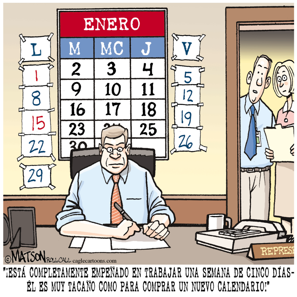 Congresista se ajusta a Nueva Semana de Trabajo de Cinco Dias / COLOR