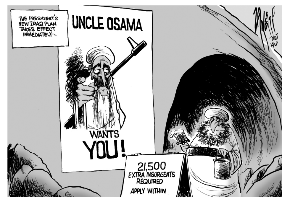 Bush new Iraq plan bw