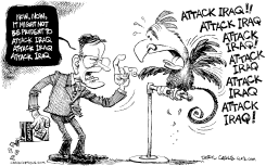 ATTACK IRAQ PARROT by Daryl Cagle