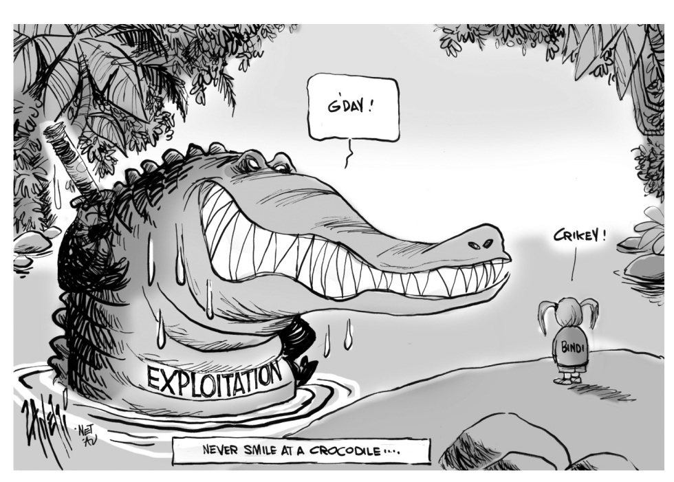 The Crocodile Huntress bw