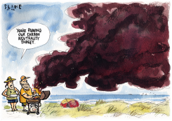 CARBON TAX AT THE BEACH   by Chris Slane