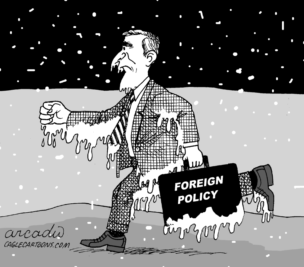 Bush frozen by his policy by Arcadio