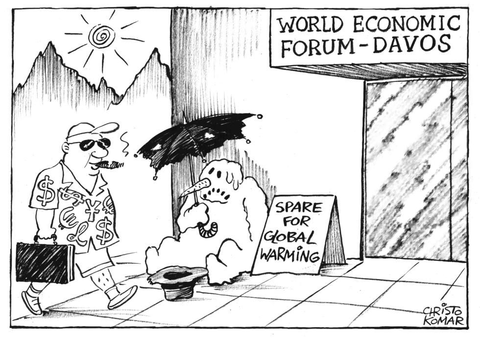 The beggar in Davos - B&W