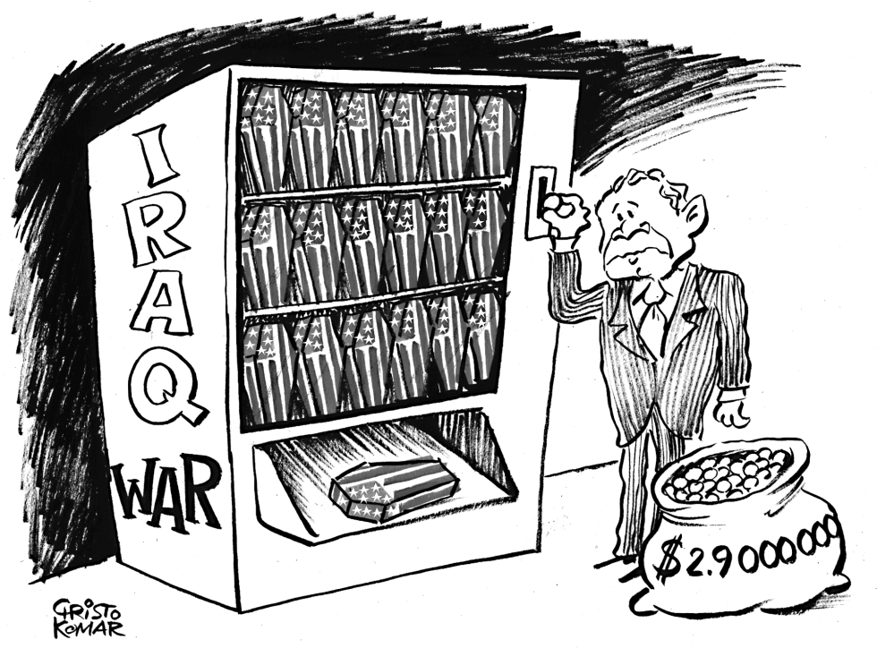 Iraq Vendor Machine - B&W