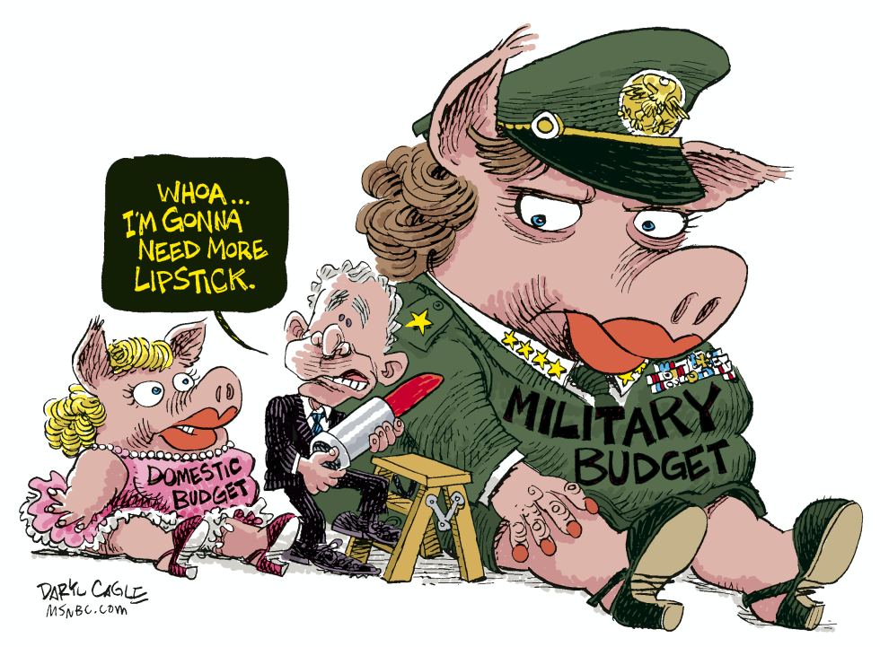  BUDGET LIPSTICK PIG  by Daryl Cagle