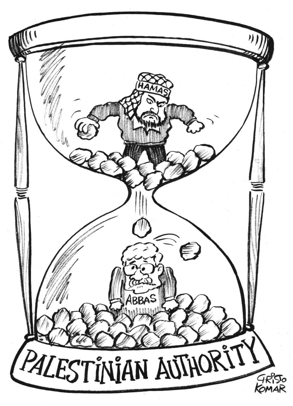 Palestinian Hourglass - B&W