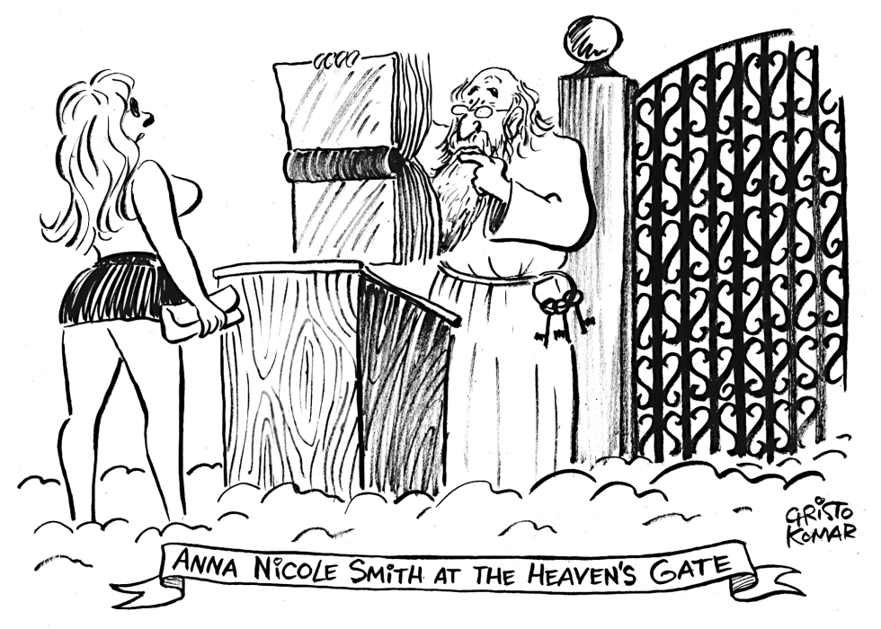Anna Nicole Smith at the Heaven's Gate - B&W